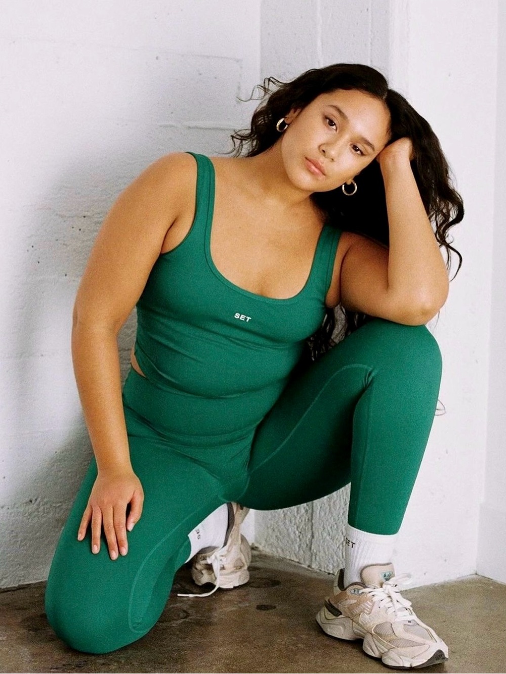 SET Active Sportbody Sporty High Rise 7/8 Leggings in Green Size Small